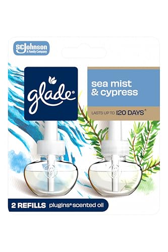Glade PlugIns Refills Air Freshener, Sea Mist & Cypress, Scented and Essential Oils for Home and Bathroom, 0.67 Fl Oz, 2 Count - image 1