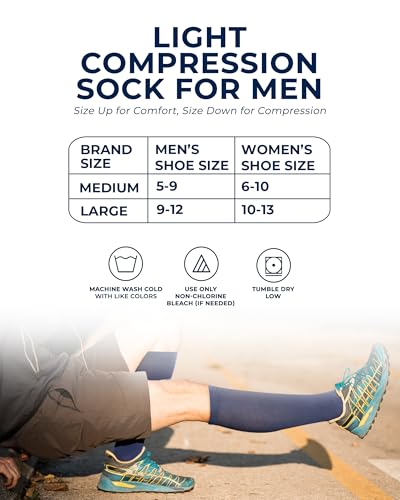 Image of Pembrook Cotton Light Compression Socks for Women & Men - 3 Pairs | 8-15 mmHg Comfort Compression Socks for Men & Women