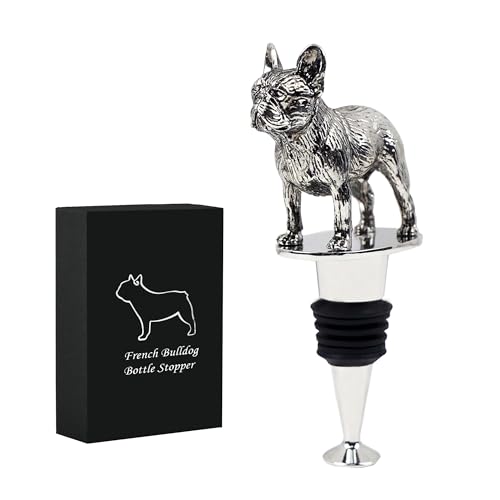 French Bulldog Frenchie Dog Wine Bottle Stopper, Dog Lovers Gifts...
