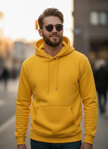 Image of Men Regular Fit Fleece ||Black||Hoodie Solid||Sweatshirt-JM3860
