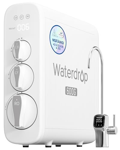 Waterdrop G3P600 Reverse Osmosis System, 8 Stage Tankless Reverse Osmosis Water Filter, NSF/ANSI 42...