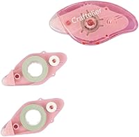 Craftelier Repositionable Double-Sided Tape Dispenser Kit for Scrapbooking & Crafts, Pink 8mm x 7m + 2 Refills, Acid-Free