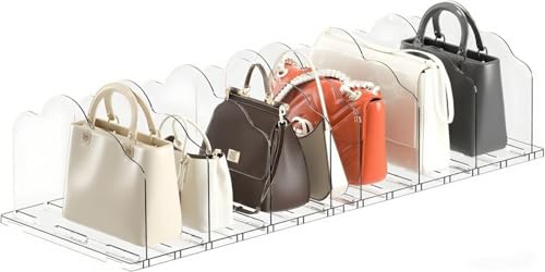 Blleshelfl Handtaschen Aufbewahrung, Regalteiler für Schrank, Handtaschen Trenner Organizer, Durchsichtig Acryl Taschenhalter, für Trennwände im Schlafzimmer, Büro, Küche Bad