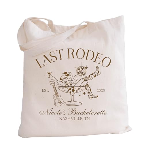 Bolso tote personalizado para despedida de soltera temática vaquera 'Last Rodeo' miniatura 1