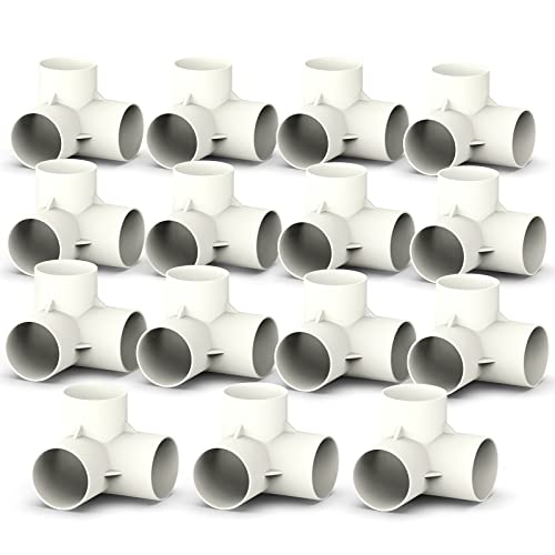 ERGAOBOY 15 uds 20mm 3 vías en forma de T PVC conector de tubería blanca accesorios de invernadero, adaptador de tubería de agua de acoplamiento Cover