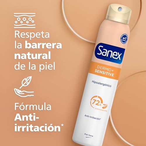 Miniatura 5 de Sanex Dermo+Sensitive Antitranspirante Desodorante Spray 72 Horas Pack 6 x 200ml – Protección Eficaz contra el Sudor y Mal Olor – Dermatológicamente Testado – 0% Alcohol*– Suave con la Piel Sensible