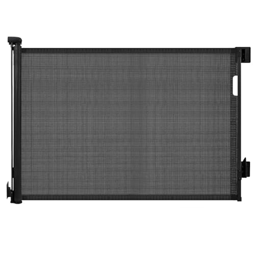 Sekey Treppenschutzgitter Ausziehbar 0-150 cm Höhe 97 cm Treppenschutzgitter ohne Bohren Absperrgitter Baby für Tür Treppe Hunde & Katzen Türschutzgitter Schwarz