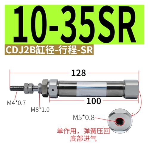 Cilindro CDJ2B10 35SR de simple efecto para automatización neumática compacta 3