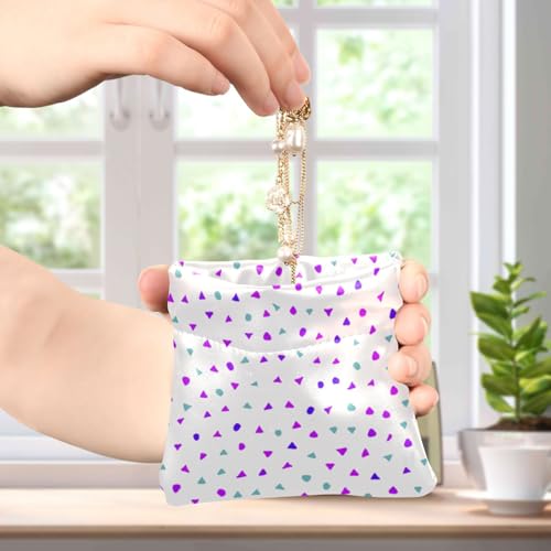 Little Triangle Polka Dots Coin Purse Leather Pouch Change Purse, Squeeze Coin Pouch for Cards, Keys & Lipsticks, Unisex4