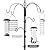 Best Choice Products 6-Hook Bird Feeding Station, Steel Multi-Feeder Kit Stand for Attracting Wild Birds w/ 4 Bird Feeders, Mesh Tray, Bird Bath, 5-Prong Base - Black