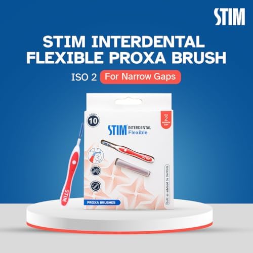 STIM Interdental Angular Brush For Narrow Gaps|Implants & Crowns|Deep Cleaning Between Teeth|Dentist Recommended|Made In India (FLEXIBLE, PACK OF 1)