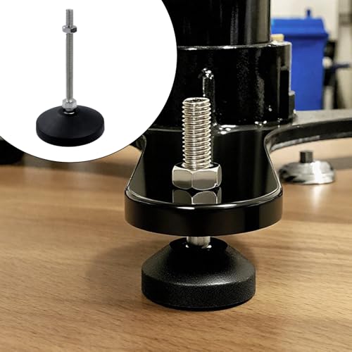 Image of M8x100mm Leveling Feet, 5.2 Inch Height & 880 lb Capacity, Heavy Duty Adjustable Swivel Furniture Glides, Threaded Rubber Feet Levelers for Table, Shelves, Workbench, Cabinet, Machine, 4Pcs