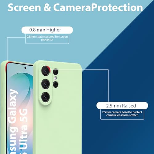 Image of LIRAMARK Liquid Silicone Soft Back Cover Case for Samsung Galaxy S26 Ultra 5G| Soft Micro-Fibre Lining Inside | Camera Protection Bump (Green)