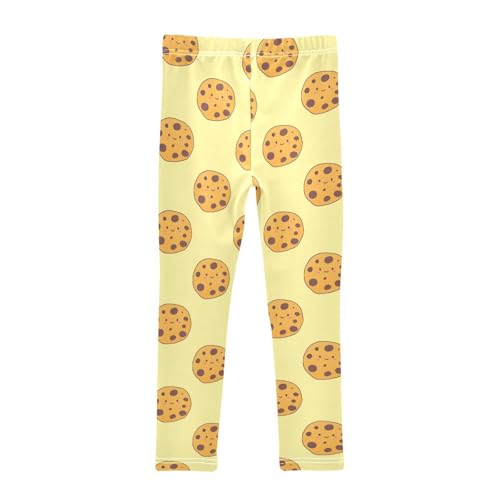 Girls Basic Leggings Baby Girls Pants Cookies Kawaii Soft Footless Stretchy Tights Pants 4-10Y2