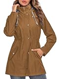MATERIAL: 98% Polyester, 2% Spandex,100% Waterproof material with striped cotton lined, Breathable, soft touch, windproof, quick drying, easy to packable, Suitable for all seasons DESIGN: Long sleeve with hooded, adjustable drawstring waist design. B...