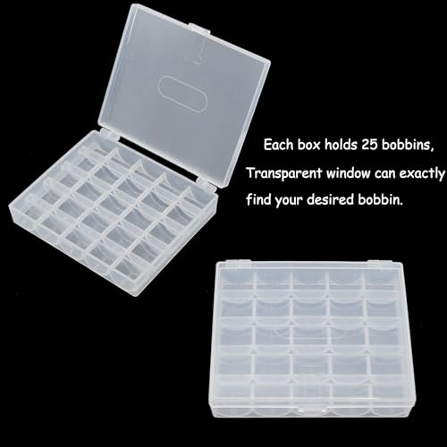 image for YEQIN Bobbin Box, Bobbin Organizer Plastic Case, Transparent 25 Slots 