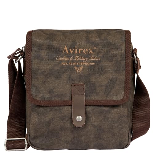 Bolso mediano Avirex con solapa frontal y correa ajustable para hombre