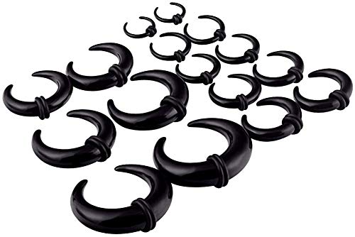 Longbeauty Lot d’écarteurs de piercing d'oreille, de 1,6 à 10 mm, Acrylique Cover
