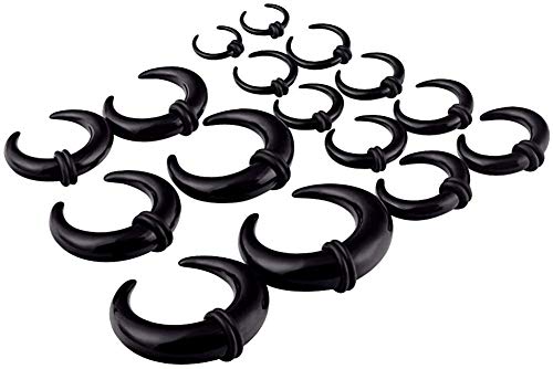 Longbeauty Arcyl Roztahovací šnek Roztahovací srp Sada 1,6 – 10 mm Roztahovací šnek pro ucho Piercing Flesh Tunel Plugs, Akryl