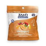 ZAND Immunity Orange C Vitamin C Throat Lozenges - Good-for-You Dry Mouth Lozenges, Immune Support Supplement w/VIT C - Soothe a Dry Throat, Natural Flavor, Vegan, Gluten Free, 60-Day Guarantee, 50ct