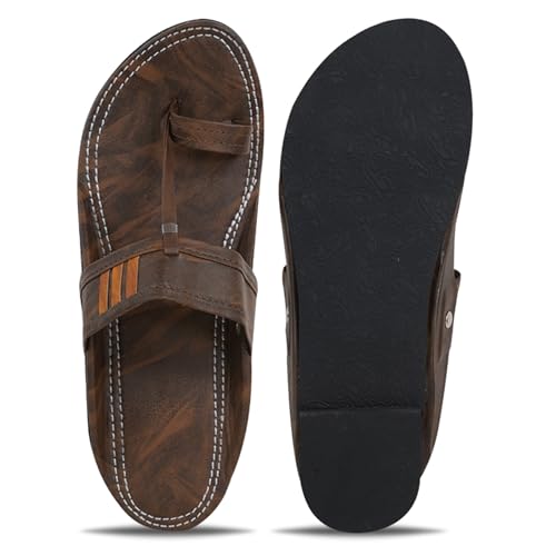 Image of DFR Ethnic Sandals For Boys Men, Comfortable Men's Rajasthani Slipper Chappals