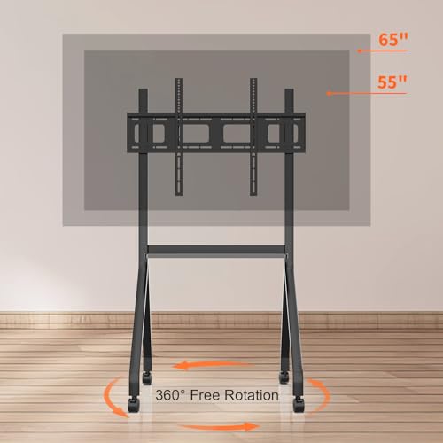 Image of Portable Smart Board Stand with 4 Lockable Wheels, Interactive Whiteboards for Home /School /Office, Heavy Duty & Easy Install 55-65 inch
