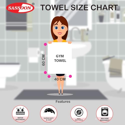 Image of Sassoon Microfiber Gym Towel (Set of 2, Sandstone) in 450 GSM for Men & Women Super Soft Towel, Fast Drying & Light Weight Ultra Absorbent Sports Towels, Use for Body and Face During Work & Travel