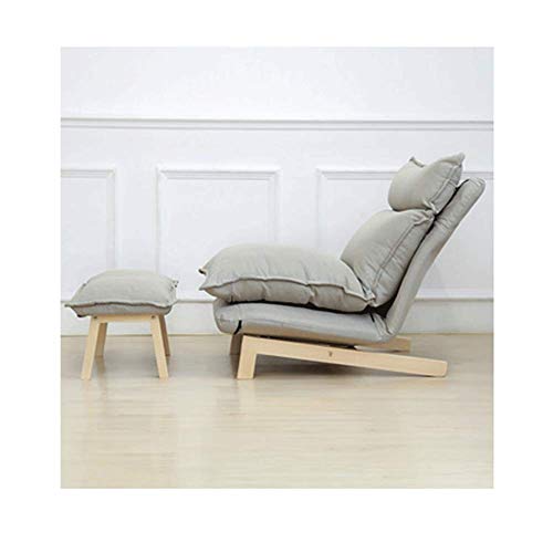 Lazy sofa armrests tatami small sofa chair single folding sofa bed back window sill back with ankle-Lightkhaki