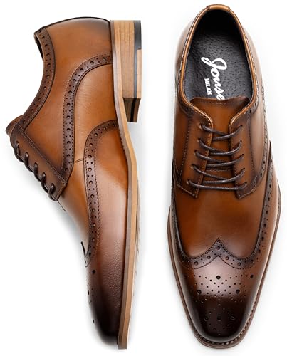 Image of Jousen Mens Dress Shoes Leather Oxford Classic Shoes Formal Business Dress Shoes for Men