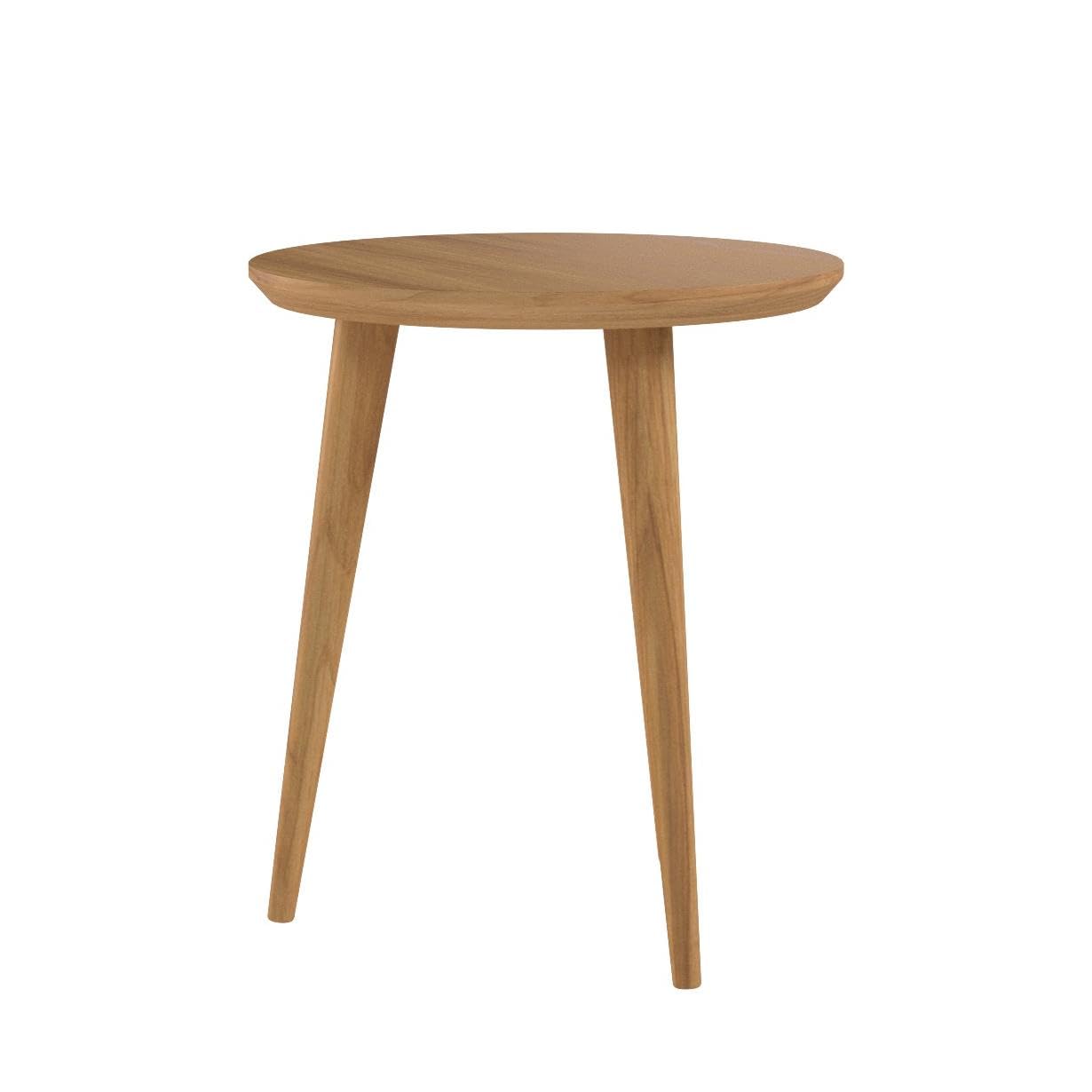 Side Table Small Round Solid Wood Sofa Table End Tables Accent Nesting Coffee Table Natural(H:18.11inch)