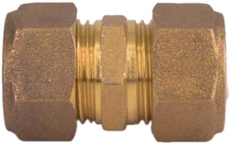 Fit 15mm Tube OD Brass Compression Union Fitting With Copper Ferrule Ring Water Gas Oil