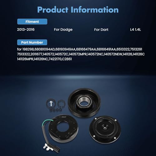 Image of ECCPP AC Compressor Clutch 2013-2016 for Dodge Dart 1.4L