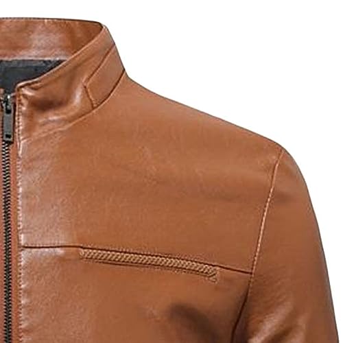 Chaqueta de cuero slim fit para hombre miniatura 4