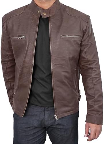 メンズSnuffレザージャケット-クラシックスタイルファージャケットメンズコートメンズファージャケット