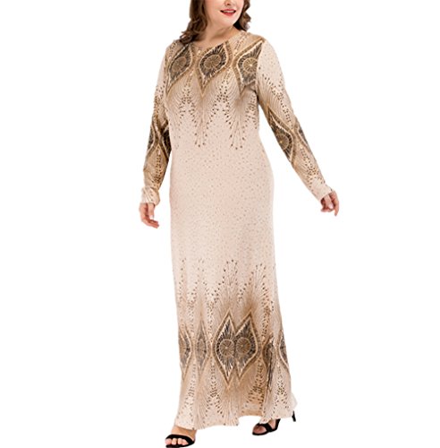 Donne Musulmane Manica Lunga Plus Size Abito Maxi