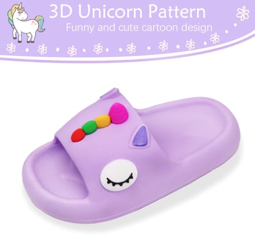 Toddler Little Kids Slides Sandals Unicorn Shark Bunny Beach Pool Shower Slides Anti-Skid Home Bath Slippers Cute Summer Outdoor Shoes for Girls and Boys4