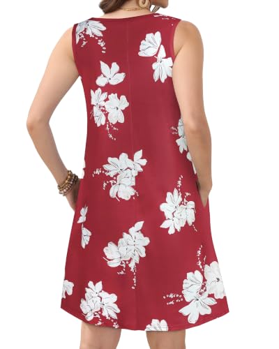 Image of JOLIGAL Womens Summer Dresses Casual Sleeveless Tshirt Sundress Beach Cover Up with Pockets Loose Tank Dress 2026
