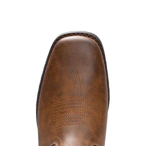 IUV Cowboy Boots For Men Western Boot Classic American Flag Embroidered Square Toe Mid-Calf Boots4