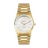 Accurist Origin Ladies 34mm Automatic Watch in White with Analogue Date Display, and Gold Stainless Steel Strap 70025