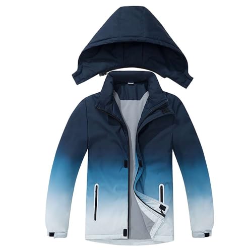 Boys Fleece Waterproof Jackets Kids Hooded Windproof Coat Winter Warm Coat with Detachable Hood2