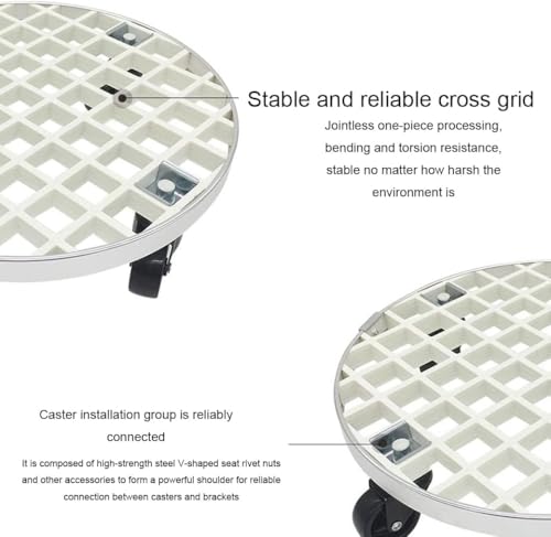 Chariot roulant robuste avec roulettes pour grands pots de fleurs, capacité de 200 kg et support de chariot