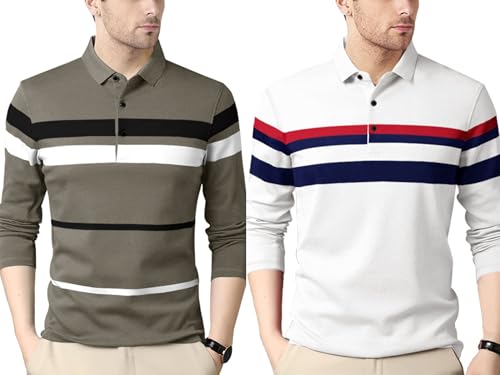 Image of Noble Monk Men's Polycotton Regular Fit Full Sleeves Polo T-Shirt