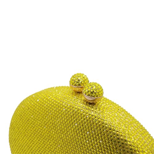 Image of UMREN Women Sparkly Rhinestone Evening Bag Crystal Clutch Purses Glitter Shell Shaped Handbag Wedding Prom Shoulder Bag