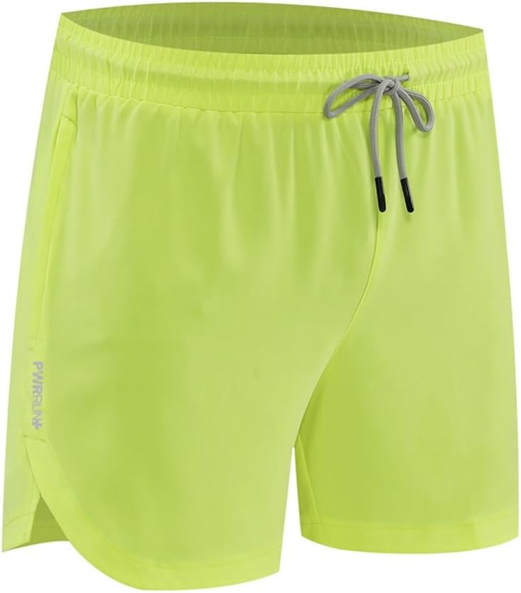 Men's 3" Inch Running Shorts with Zipper Pockets - Quick Dry Gym Athletic Elastic Waist Casual