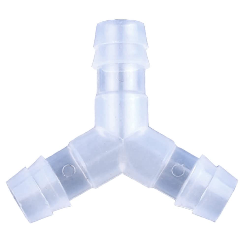 bzcemind 5Pcs Food Grade Plastic 120° Y-Type Tee Connector Aquarium Tank Air Pump Liquid Gas Diverter Water Pagoda Hose Joint,12mm