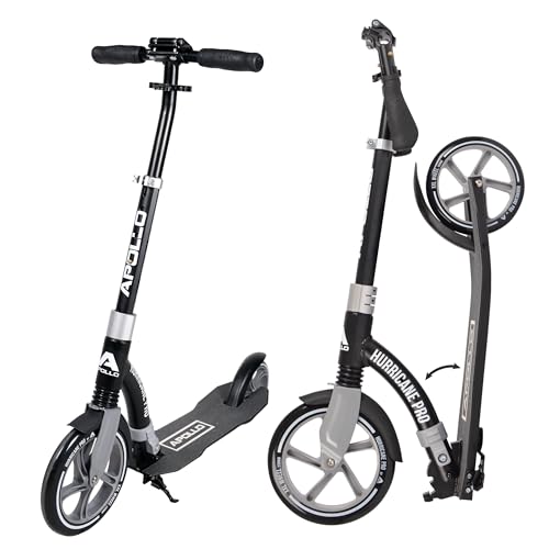 Apollo 230mm Giant XXL Wheel City-Scooter - Hurricane | Trottinette Freestyle Pliable et Réglable en Hauteur avec Suspension | pour Adulte & Enfant à Partir...