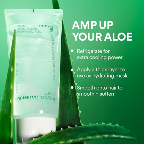 Image of Innisfree Aloe Vera Revital Soothing Multipurpose Gel with Jeju Aloe Vera Extract 300ml For Face, Body & Hair |Glowing & Soothing Skin |All Skin Types