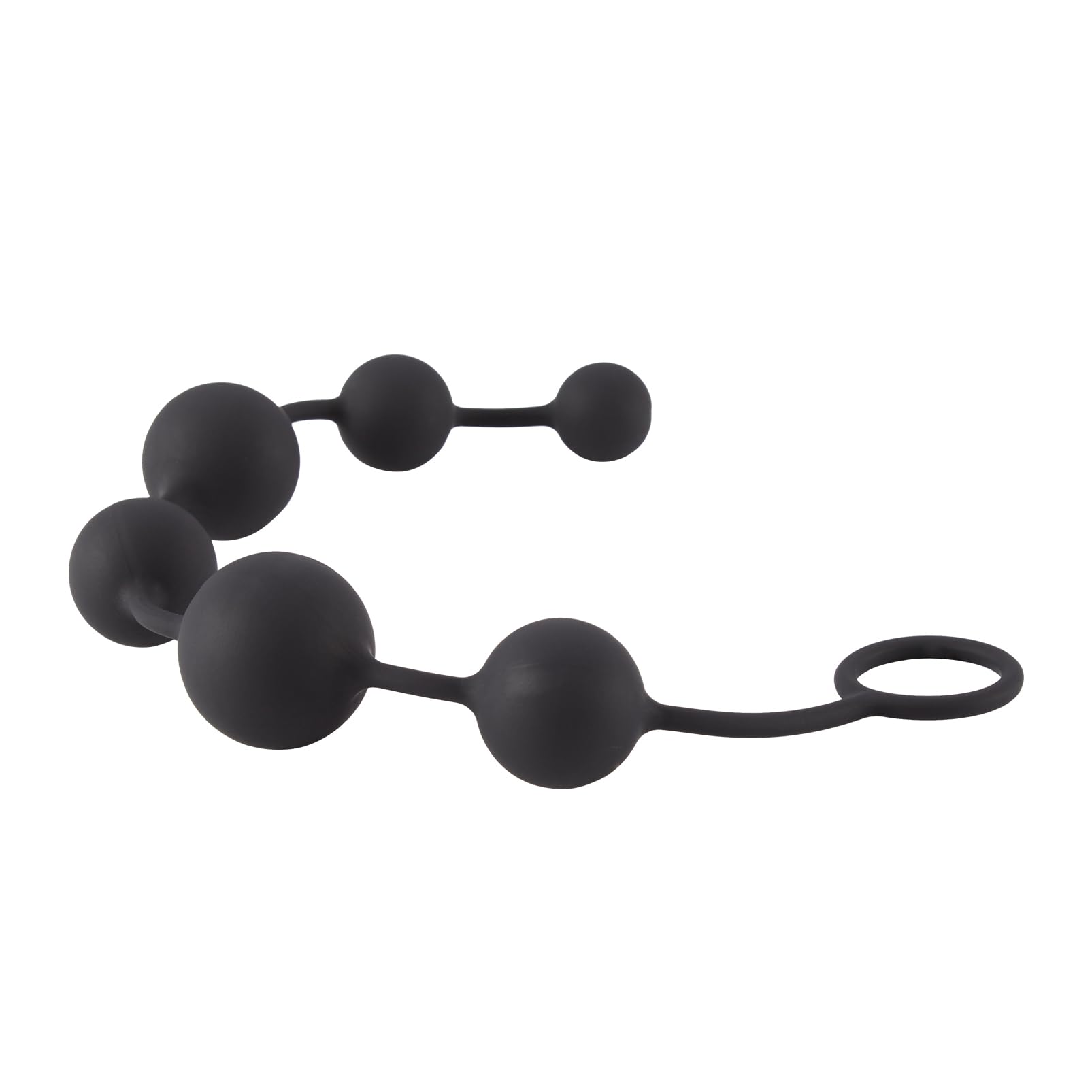 UTIMI Butt Plug with Silicone Anal Bead Anal Sex Toys with Safe Pull Ring in Black