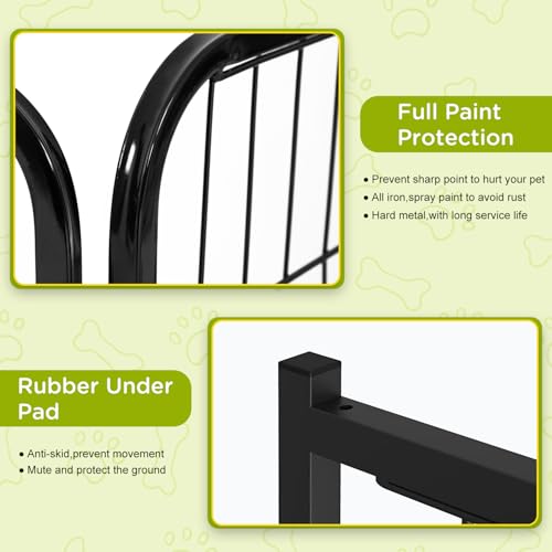 Image of BestPet | Dog Playpen | 24 Inch, 6 Panels | Heavy Duty Metal Pet Exercise Pen | Indoor Outdoor Fence Panels | Rust-Resistant, Removable, Tool-Free Setup | Anti-Skid, Expandable Design