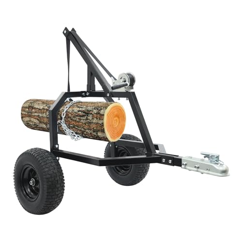 24”ATV Log Skidding Arch& Holder Set, 1500lbs Heavy-Duty Steel Dolly